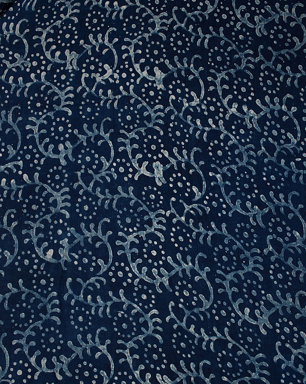 Indigo Hand Block Rayon Crepe Fabric